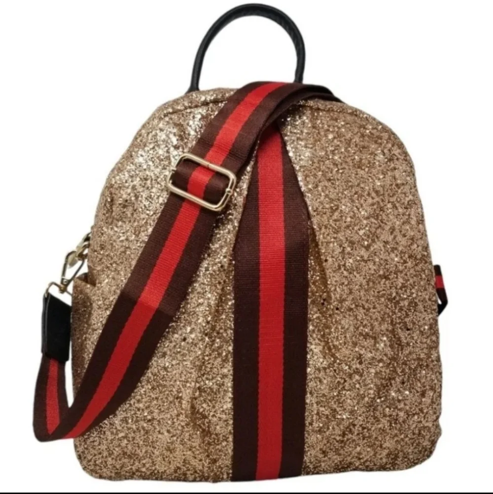 Rose Gold Sparkle Convertible Crossbody- backpack and wallet Set
